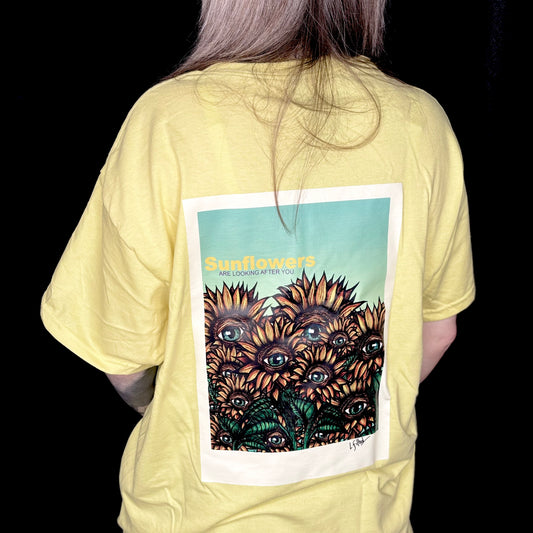 T-Shirt Jaune pâle Sunflowers