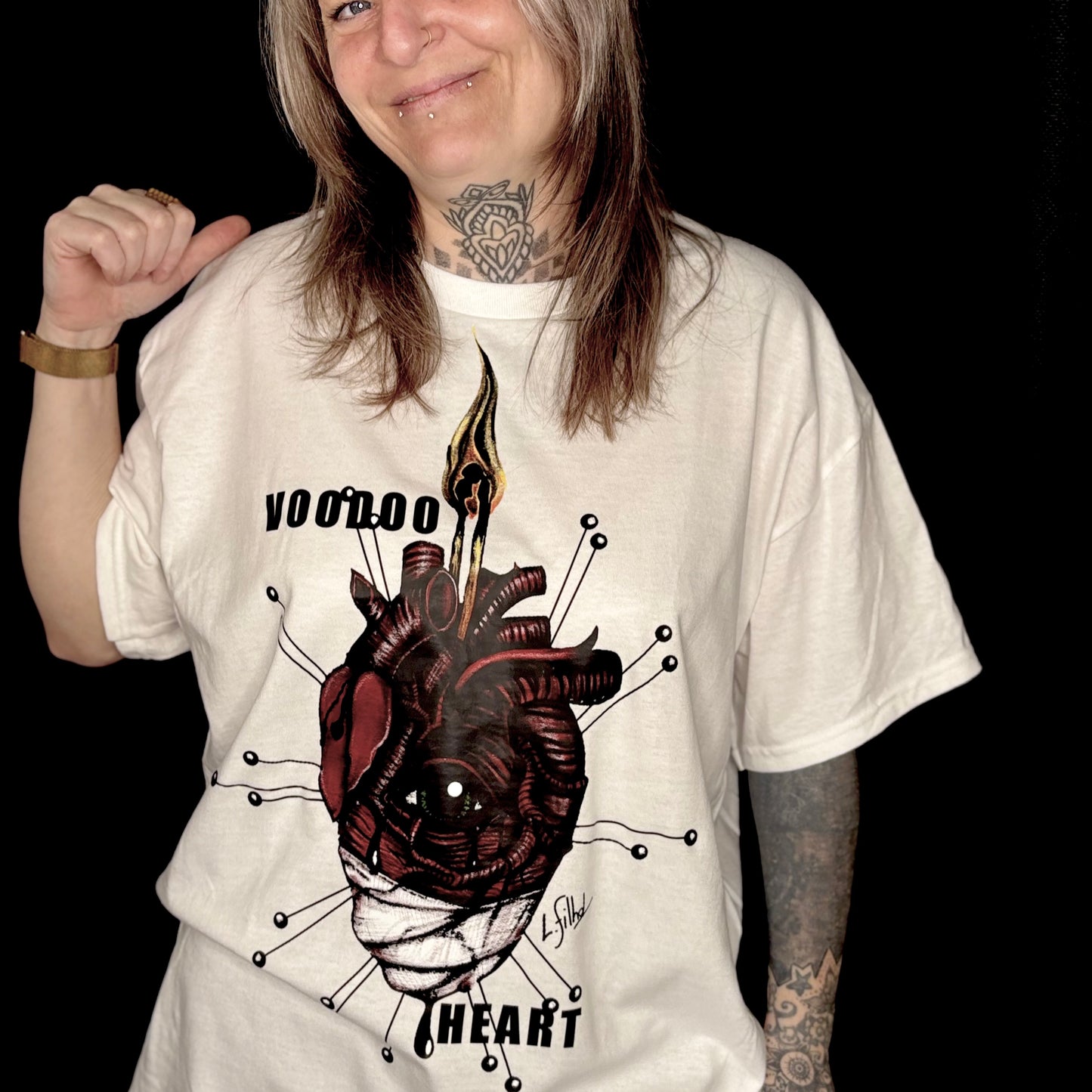 T-Shirt blanc Voodoo Heart