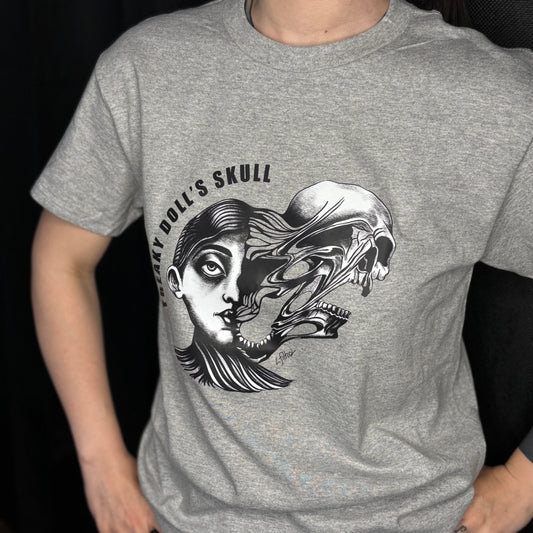 T-Shirt gris Freaky Doll Skull